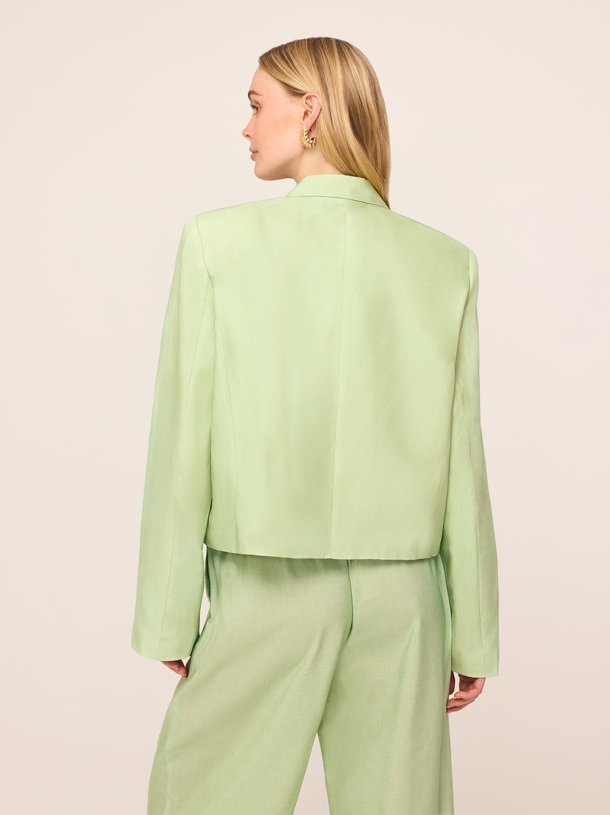Cressida Pistachio Embroidered Tie Front Blazer view 3