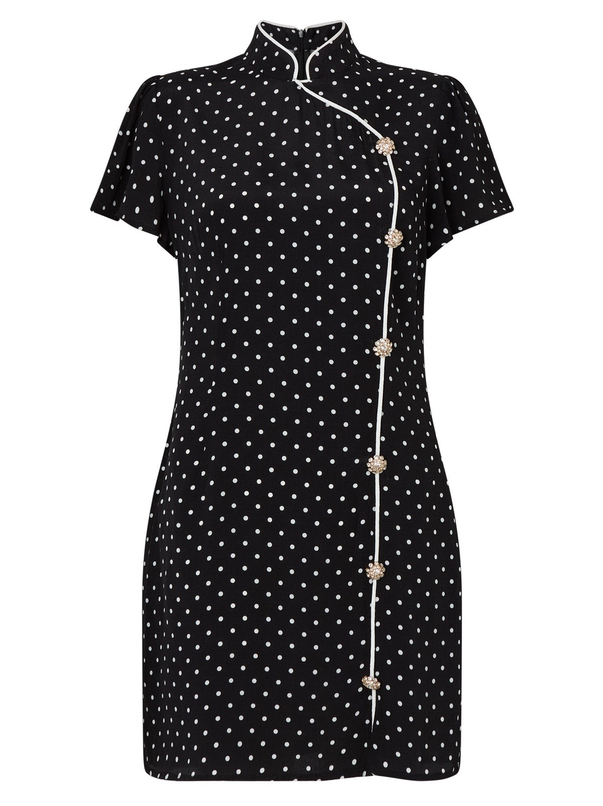 Harlow Black Polka Dot Mini Dress view 4