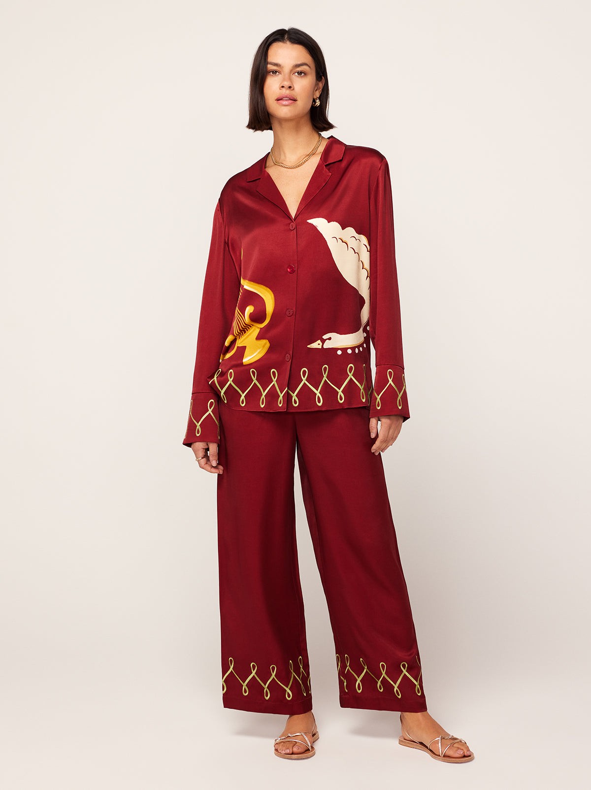 Cady Merlot Cygnus And Lyra Embroidered Shirt view 3